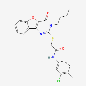 2-[(3-butyl-4-oxo-3,4-dihydro[1]benzofuro[3,2-d]pyrimidin-2-yl)sulfanyl]-N-(3-chloro-4-methylphenyl)acetamide
