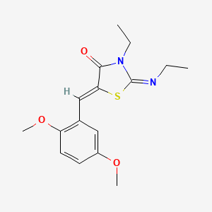 (2Z,5Z)-5-(2,5-dimethoxybenzylidene)-3-ethyl-2-(ethylimino)thiazolidin-4-one