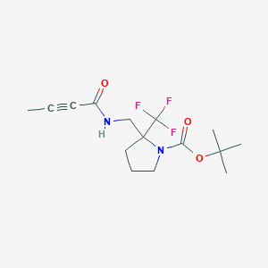 molecular formula C15H21F3N2O3 B2729914 Tert-butyl 2-[(but-2-ynoylamino)methyl]-2-(trifluoromethyl)pyrrolidine-1-carboxylate CAS No. 2411256-34-1