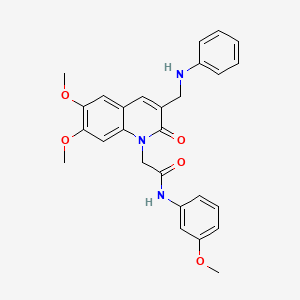 2-(6,7-dimethoxy-2-oxo-3-((phenylamino)methyl)quinolin-1(2H)-yl)-N-(3-methoxyphenyl)acetamide