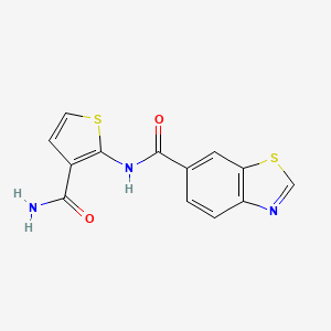 molecular formula C13H9N3O2S2 B2729943 N-(3-carbamoylthiophen-2-yl)benzo[d]thiazole-6-carboxamide CAS No. 864941-15-1