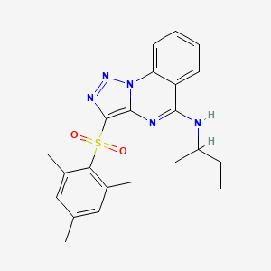 molecular formula C22H25N5O2S B2729953 N-(butan-2-yl)-3-(2,4,6-trimethylbenzenesulfonyl)-[1,2,3]triazolo[1,5-a]quinazolin-5-amine CAS No. 904575-48-0