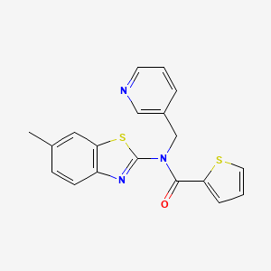molecular formula C19H15N3OS2 B2729956 N-(6-methyl-1,3-benzothiazol-2-yl)-N-[(pyridin-3-yl)methyl]thiophene-2-carboxamide CAS No. 895006-64-1