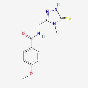 molecular formula C12H14N4O2S B2729969 N-[(5-mercapto-4-methyl-4H-1,2,4-triazol-3-yl)methyl]-4-methoxybenzamide CAS No. 737794-04-6