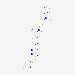 molecular formula C28H35N5OS B2730074 N-{3-[ethyl(phenyl)amino]propyl}-1-{6-[(4-methylphenyl)sulfanyl]pyridazin-3-yl}piperidine-4-carboxamide CAS No. 1223818-97-0