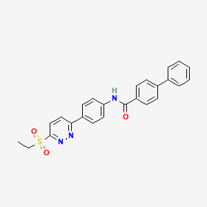 molecular formula C25H21N3O3S B2730092 N-(4-(6-(ethylsulfonyl)pyridazin-3-yl)phenyl)-[1,1'-biphenyl]-4-carboxamide CAS No. 921839-74-9