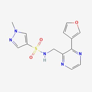 molecular formula C13H13N5O3S B2730095 N-((3-(furan-3-yl)pyrazin-2-yl)methyl)-1-methyl-1H-pyrazole-4-sulfonamide CAS No. 2034396-50-2