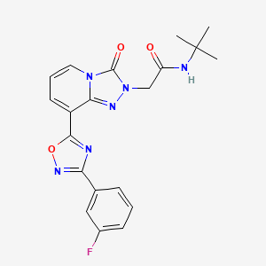 molecular formula C20H19FN6O3 B2730135 N-tert-butyl-2-{8-[3-(3-fluorophenyl)-1,2,4-oxadiazol-5-yl]-3-oxo-2H,3H-[1,2,4]triazolo[4,3-a]pyridin-2-yl}acetamide CAS No. 1251624-99-3