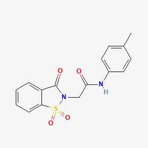 2-(1,1-dioxido-3-oxo-1,2-benzothiazol-2(3H)-yl)-N-(4-methylphenyl)acetamide
