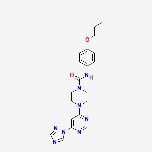 4-(6-(1H-1,2,4-triazol-1-yl)pyrimidin-4-yl)-N-(4-butoxyphenyl)piperazine-1-carboxamide