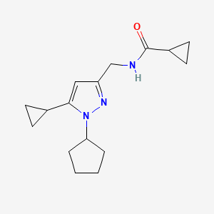 N-((1-cyclopentyl-5-cyclopropyl-1H-pyrazol-3-yl)methyl)cyclopropanecarboxamide
