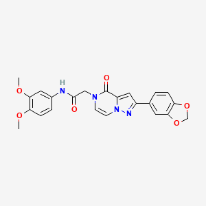 2-[2-(1,3-benzodioxol-5-yl)-4-oxopyrazolo[1,5-a]pyrazin-5(4H)-yl]-N-(3,4-dimethoxyphenyl)acetamide