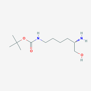 molecular formula C11H24N2O3 B2730214 tert-butylN-[(5S)-5-amino-6-hydroxyhexyl]carbamate CAS No. 359867-97-3