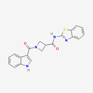 molecular formula C20H16N4O2S B2730232 N-(1,3-BENZOTHIAZOL-2-YL)-1-(1H-INDOLE-3-CARBONYL)AZETIDINE-3-CARBOXAMIDE CAS No. 1448051-07-7