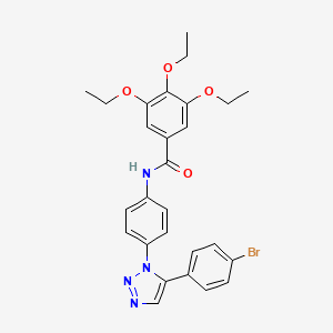 molecular formula C27H27BrN4O4 B2730245 N-{4-[5-(4-bromophenyl)-1H-1,2,3-triazol-1-yl]phenyl}-3,4,5-triethoxybenzamide CAS No. 850903-88-7