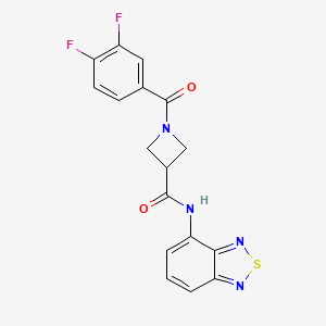 molecular formula C17H12F2N4O2S B2730246 N-(2,1,3-BENZOTHIADIAZOL-4-YL)-1-(3,4-DIFLUOROBENZOYL)AZETIDINE-3-CARBOXAMIDE CAS No. 1448051-47-5