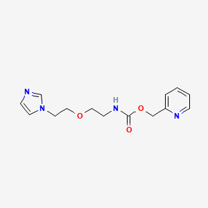 molecular formula C14H18N4O3 B2730293 pyridin-2-ylmethyl (2-(2-(1H-imidazol-1-yl)ethoxy)ethyl)carbamate CAS No. 2034495-86-6