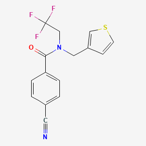 4-cyano-N-(thiophen-3-ylmethyl)-N-(2,2,2-trifluoroethyl)benzamide
