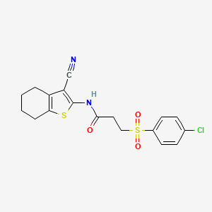 3-((4-chlorophenyl)sulfonyl)-N-(3-cyano-4,5,6,7-tetrahydrobenzo[b]thiophen-2-yl)propanamide