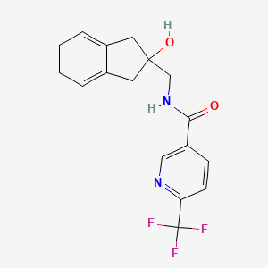 molecular formula C17H15F3N2O2 B2730353 N-((2-hydroxy-2,3-dihydro-1H-inden-2-yl)methyl)-6-(trifluoromethyl)nicotinamide CAS No. 2034528-14-6