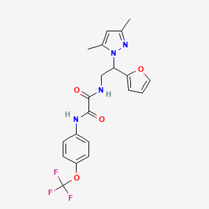 molecular formula C20H19F3N4O4 B2730363 N-[2-(3,5-dimethyl-1H-pyrazol-1-yl)-2-(furan-2-yl)ethyl]-N'-[4-(trifluoromethoxy)phenyl]ethanediamide CAS No. 2034345-96-3