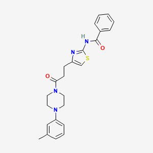 N-(4-(3-oxo-3-(4-(m-tolyl)piperazin-1-yl)propyl)thiazol-2-yl)benzamide