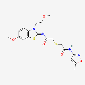 (Z)-N-(6-methoxy-3-(2-methoxyethyl)benzo[d]thiazol-2(3H)-ylidene)-2-((2-((5-methylisoxazol-3-yl)amino)-2-oxoethyl)thio)acetamide