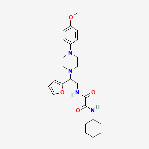 molecular formula C25H34N4O4 B2730469 N'-cyclohexyl-N-[2-(furan-2-yl)-2-[4-(4-methoxyphenyl)piperazin-1-yl]ethyl]ethanediamide CAS No. 877633-62-0