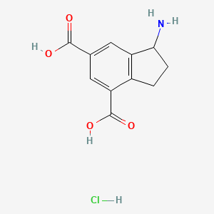 1-Amino-2,3-dihydro-1H-indene-4,6-dicarboxylic acid;hydrochloride