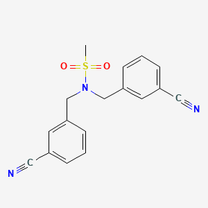 molecular formula C17H15N3O2S B2730491 N,N-Bis(3-cyanobenzyl)methanesulfonamide CAS No. 1820619-91-7