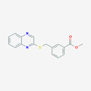 molecular formula C17H14N2O2S B2730493 Methyl 3-[(quinoxalin-2-ylsulfanyl)methyl]benzoate CAS No. 285986-74-5