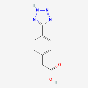 molecular formula C9H8N4O2 B2730546 [4-(2H-Tetrazole-5-yl)phenyl]acetic acid CAS No. 389140-24-3