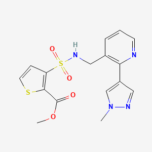 molecular formula C16H16N4O4S2 B2730554 methyl 3-({[2-(1-methyl-1H-pyrazol-4-yl)pyridin-3-yl]methyl}sulfamoyl)thiophene-2-carboxylate CAS No. 2034229-73-5