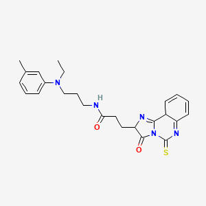 molecular formula C25H29N5O2S B2730610 N-[3-(N-ethyl-3-methylanilino)propyl]-3-(3-oxo-5-sulfanylidene-2,10a-dihydroimidazo[1,2-c]quinazolin-2-yl)propanamide CAS No. 1044283-96-6