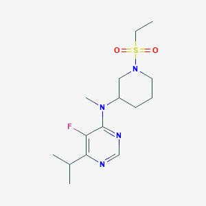 molecular formula C15H25FN4O2S B2730625 N-[1-(ethanesulfonyl)piperidin-3-yl]-5-fluoro-N-methyl-6-(propan-2-yl)pyrimidin-4-amine CAS No. 2415534-28-8