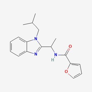 molecular formula C18H21N3O2 B2730645 N-{1-[1-(2-methylpropyl)-1H-1,3-benzodiazol-2-yl]ethyl}furan-2-carboxamide CAS No. 919972-32-0