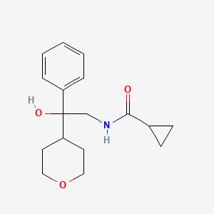 molecular formula C17H23NO3 B2730658 N-[2-hydroxy-2-(oxan-4-yl)-2-phenylethyl]cyclopropanecarboxamide CAS No. 2034591-30-3