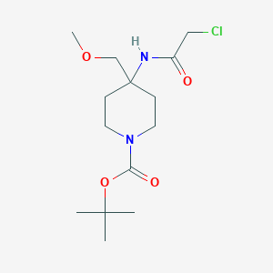 molecular formula C14H25ClN2O4 B2730660 Tert-butyl 4-[(2-chloroacetyl)amino]-4-(methoxymethyl)piperidine-1-carboxylate CAS No. 2411262-53-6