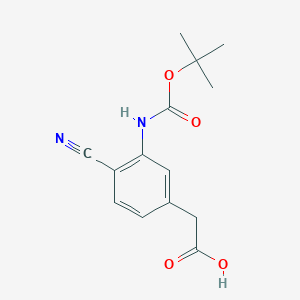 B2730669 2-[4-Cyano-3-[(2-methylpropan-2-yl)oxycarbonylamino]phenyl]acetic acid CAS No. 2248328-90-5