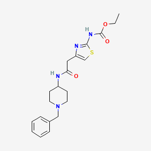 molecular formula C20H26N4O3S B2730670 Ethyl (4-(2-((1-benzylpiperidin-4-yl)amino)-2-oxoethyl)thiazol-2-yl)carbamate CAS No. 946314-61-0