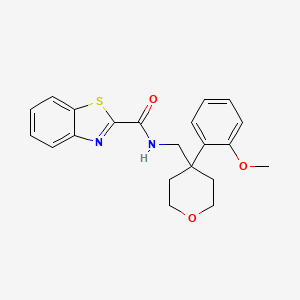 molecular formula C21H22N2O3S B2730717 N-{[4-(2-methoxyphenyl)oxan-4-yl]methyl}-1,3-benzothiazole-2-carboxamide CAS No. 1207055-20-6