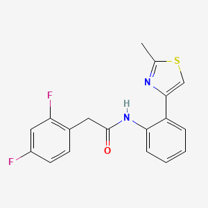 molecular formula C18H14F2N2OS B2730744 2-(2,4-difluorophenyl)-N-[2-(2-methyl-1,3-thiazol-4-yl)phenyl]acetamide CAS No. 1795197-78-2