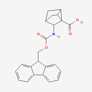 molecular formula C23H21NO4 B2730752 7-(9H-Fluoren-9-ylmethoxycarbonylamino)tricyclo[2.2.1.02,6]heptane-1-carboxylic acid CAS No. 2416229-92-8