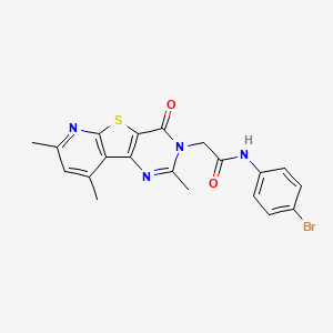 molecular formula C20H17BrN4O2S B2730764 N-(4-bromophenyl)-2-(2,7,9-trimethyl-4-oxopyrido[3',2':4,5]thieno[3,2-d]pyrimidin-3(4H)-yl)acetamide CAS No. 1251681-30-7