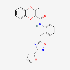 B2730817 N-(2-((3-(furan-2-yl)-1,2,4-oxadiazol-5-yl)methyl)phenyl)-3-methyl-2,3-dihydrobenzo[b][1,4]dioxine-2-carboxamide CAS No. 1797139-44-6