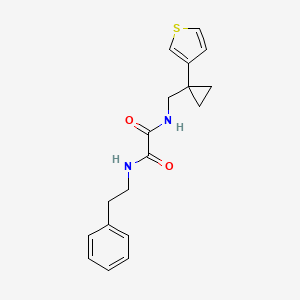 molecular formula C18H20N2O2S B2730834 N'-(2-phenylethyl)-N-{[1-(thiophen-3-yl)cyclopropyl]methyl}ethanediamide CAS No. 2415501-03-8
