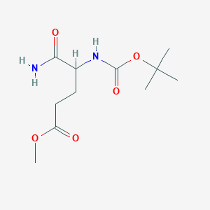 molecular formula C11H20N2O5 B2730844 Methyl 5-amino-4-((tert-butoxycarbonyl)amino)-5-oxopentanoate CAS No. 1822563-16-5