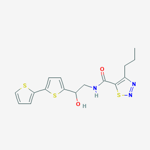 molecular formula C16H17N3O2S3 B2730863 N-(2-{[2,2'-bithiophene]-5-yl}-2-hydroxyethyl)-4-propyl-1,2,3-thiadiazole-5-carboxamide CAS No. 2097897-66-8