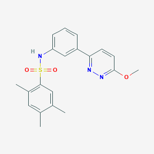 molecular formula C20H21N3O3S B2730883 N-[3-(6-methoxypyridazin-3-yl)phenyl]-2,4,5-trimethylbenzene-1-sulfonamide CAS No. 895803-99-3