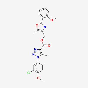 [2-(2-methoxyphenyl)-5-methyl-1,3-oxazol-4-yl]methyl 1-(3-chloro-4-methoxyphenyl)-5-methyl-1H-1,2,3-triazole-4-carboxylate